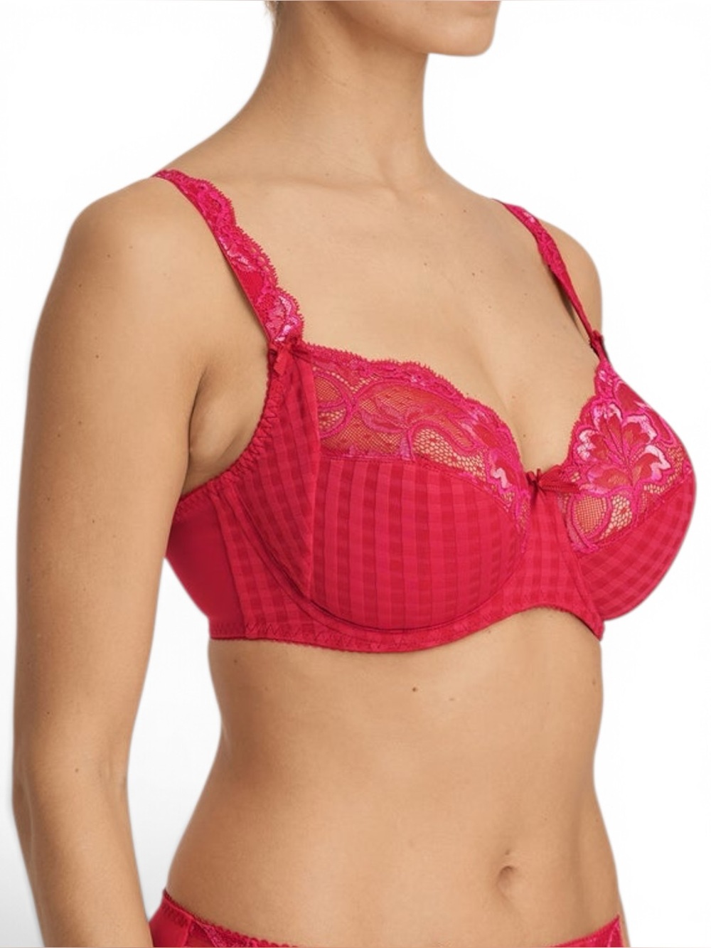 Prima Donna Madison Underwire Support Bra Persian Red Lace Textured 34D US